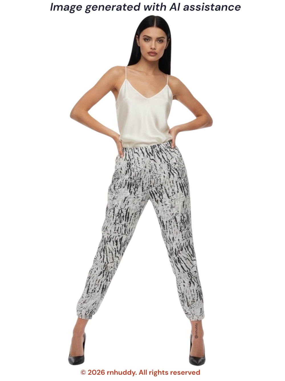 Parker size 6 grey printed pleated cropped pant
